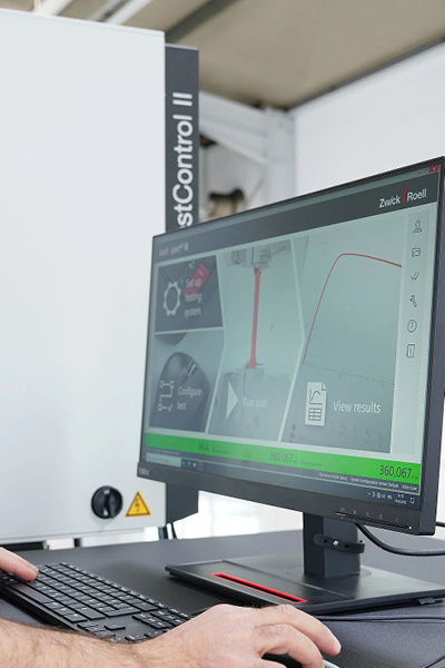 This image shows someone operating testXpert software